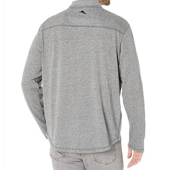 NEW TOMMY BAHAMA men's bodega beach long sleeve shirt in coal - Picture 4 of 4